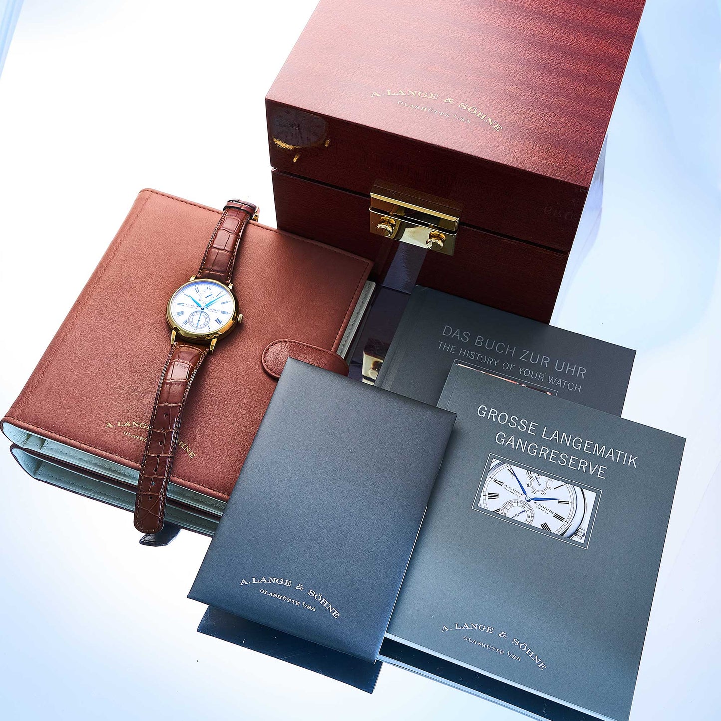 A. Lange & Söhne Langematik Gangreserve Wempe Limited Ref. 304.048 - "Very good" condition - Crazy Patina - German fullset