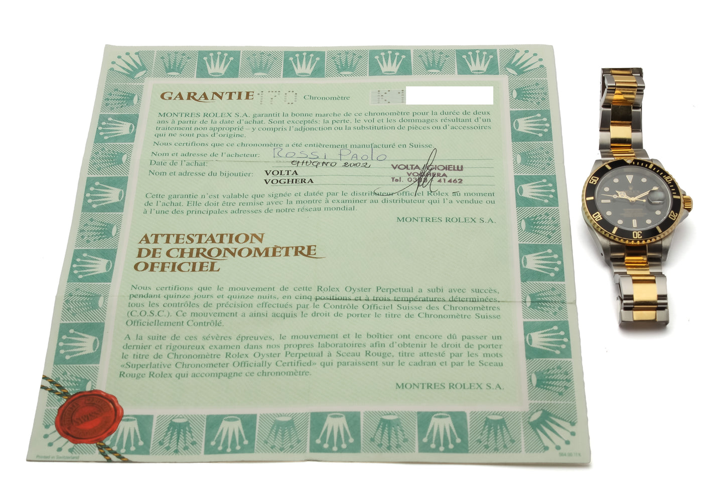 Rolex Submariner Date Ref. 16613 - "Very good" condition - LC 170 - Papers