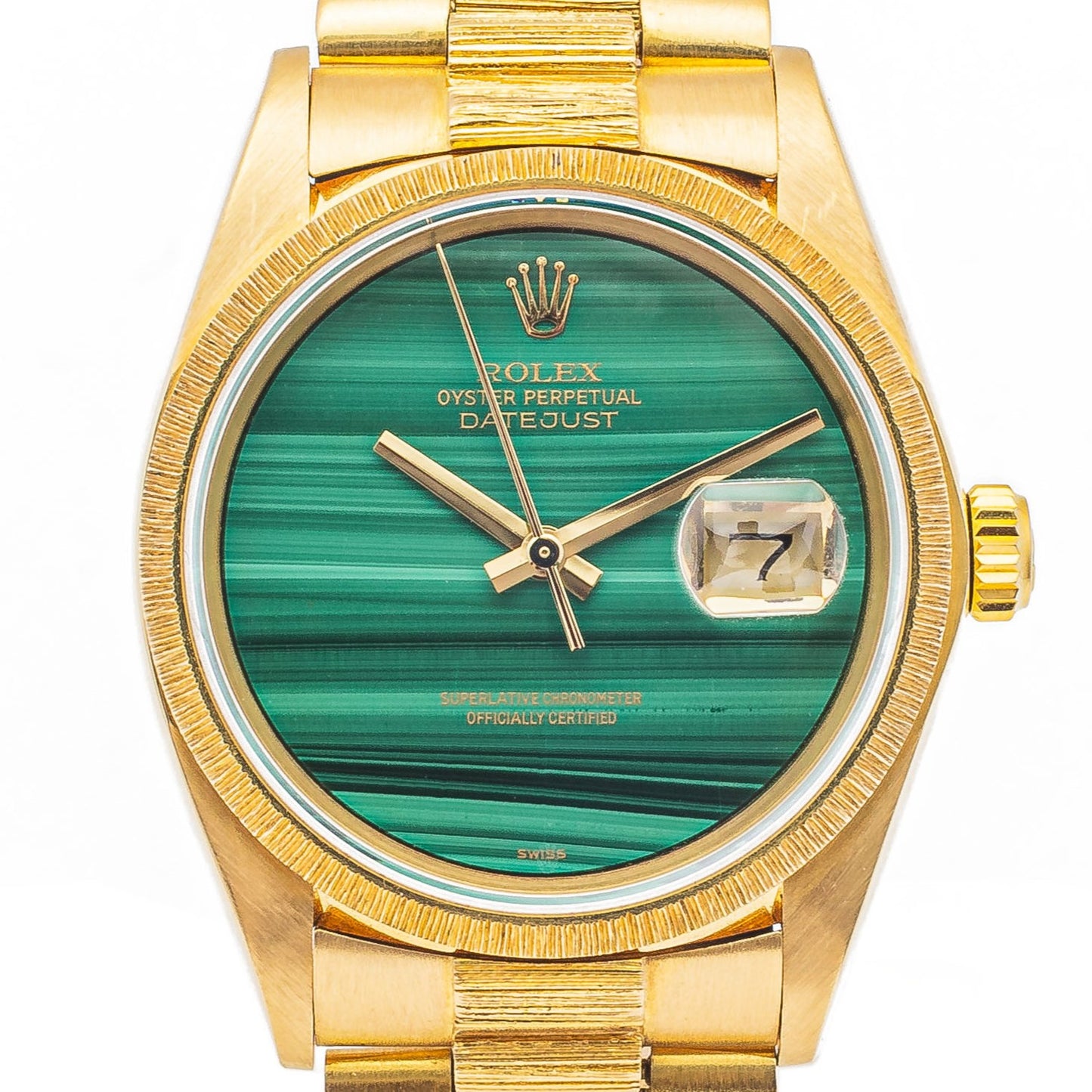 Rolex Datejust Malachite dial Ref. 16078 - bark finish - "very good condition"