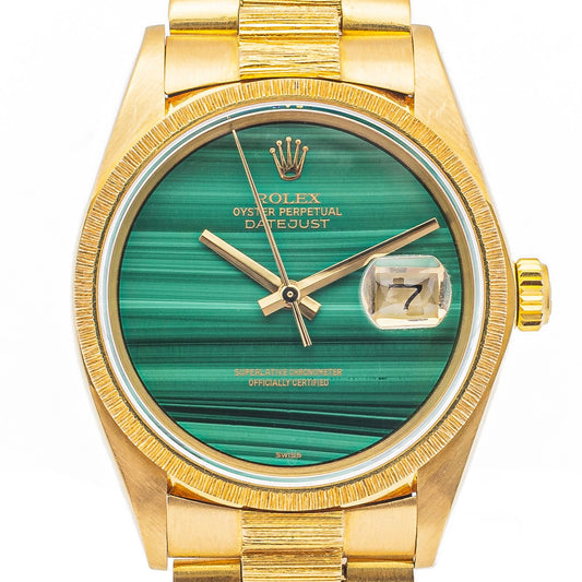 Rolex Datejust Malachite dial Ref. 16078 - bark finish - "very good condition"