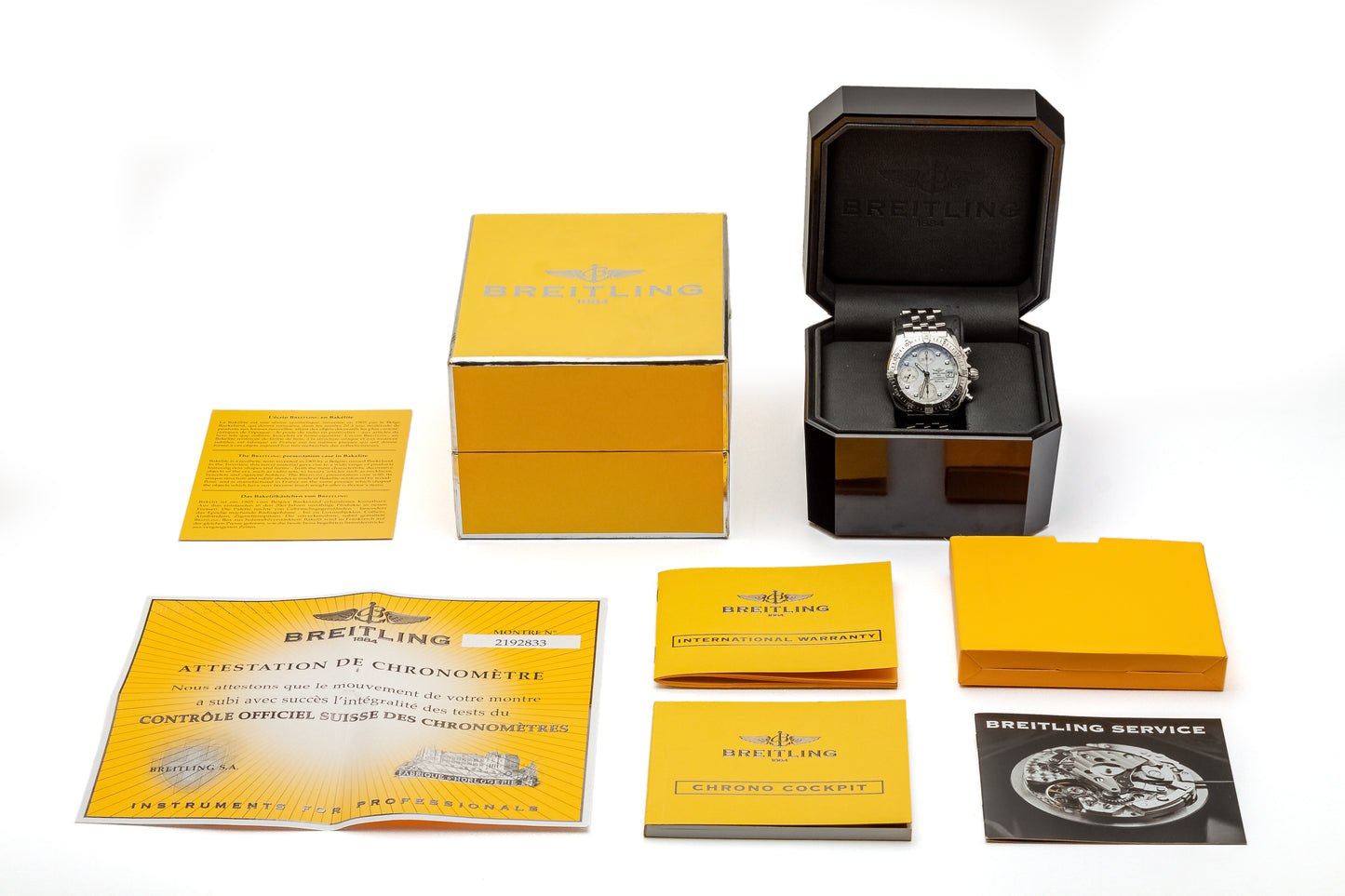 Breitling Chrono Cockpit Certified Ref. A13358 - "Very good" condition - Fullset -MOP dial