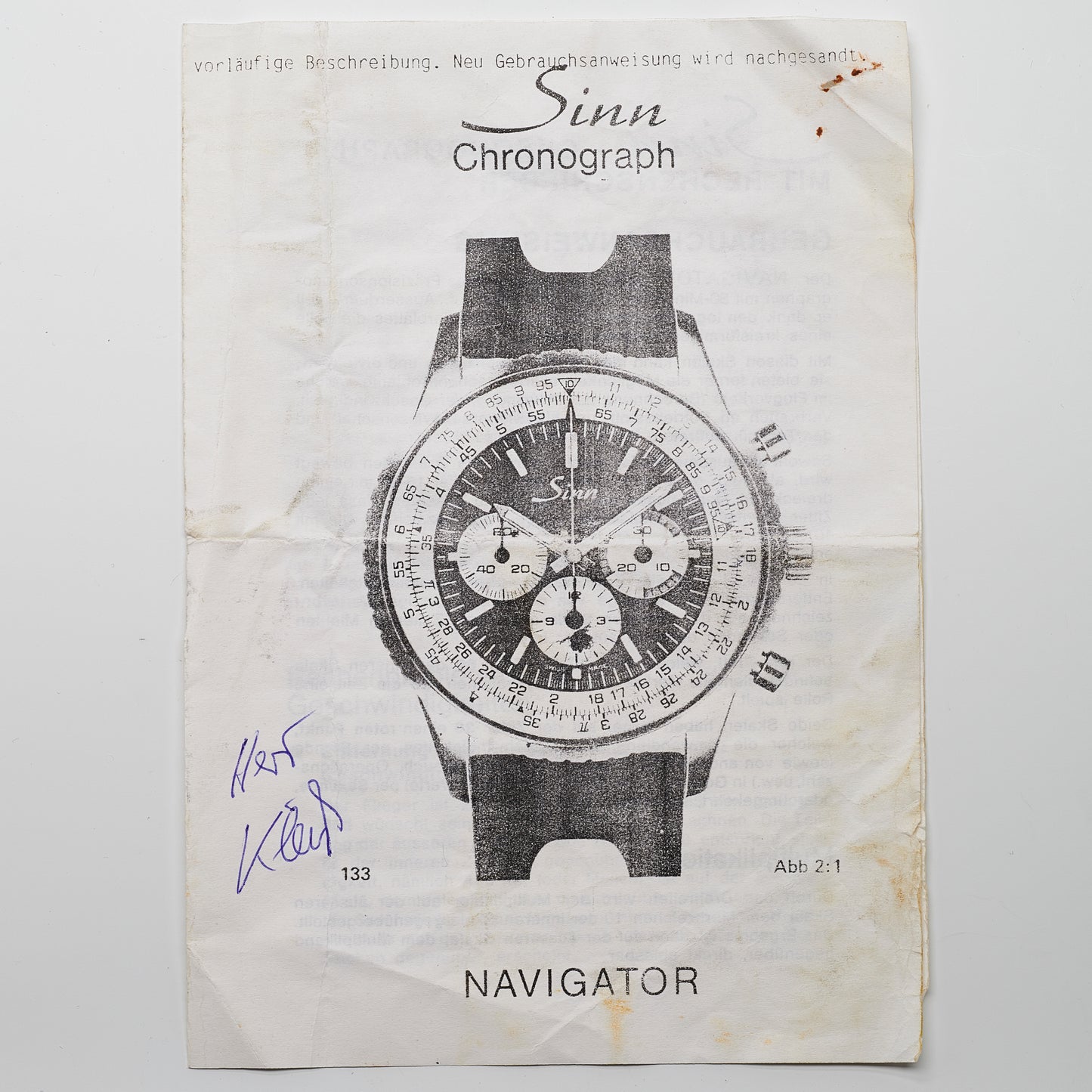Sinn Ref. 903 - "Very good" condition - First owner - First purchasing invoice