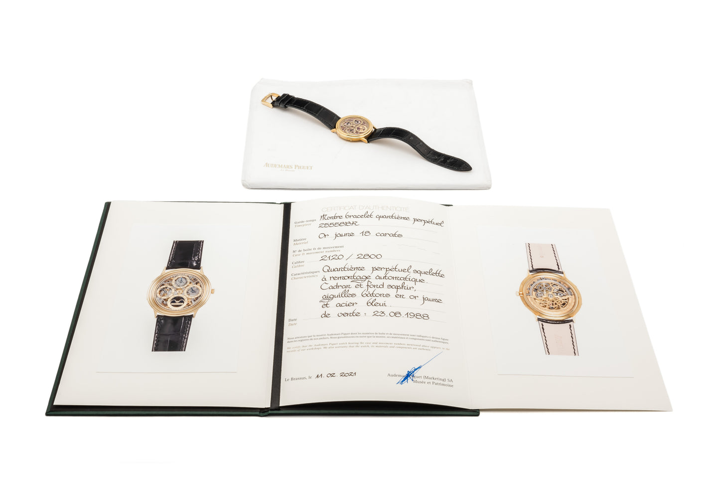 Audemars Piguet Quantieme Perpetual Calendar Skeleton 25558BA - only 154pcs - very rare - extract of the archives