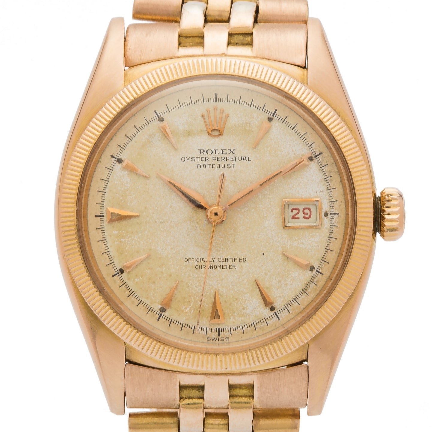 Rolex Datejust 6305  'Ovettone' Pink Gold BREVET