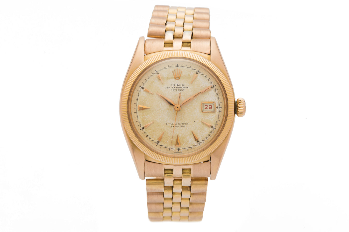 Rolex Datejust 6305  'Ovettone' Pink Gold BREVET