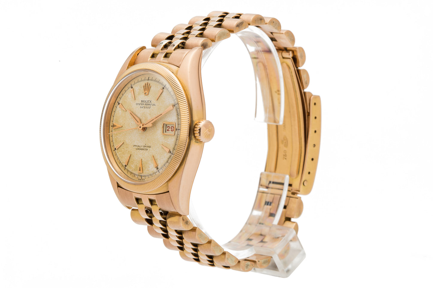 Rolex Datejust 6305  'Ovettone' Pink Gold BREVET