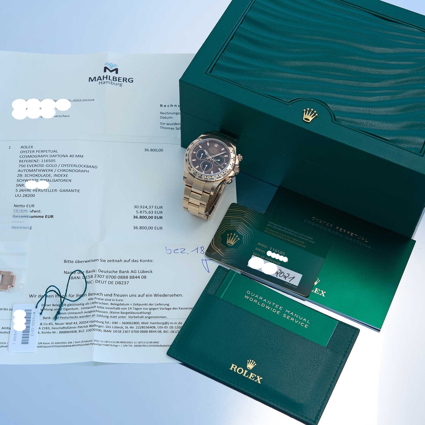 Rolex Daytona Ref. 116505 - "Very good" condition - First german owner - Fullset