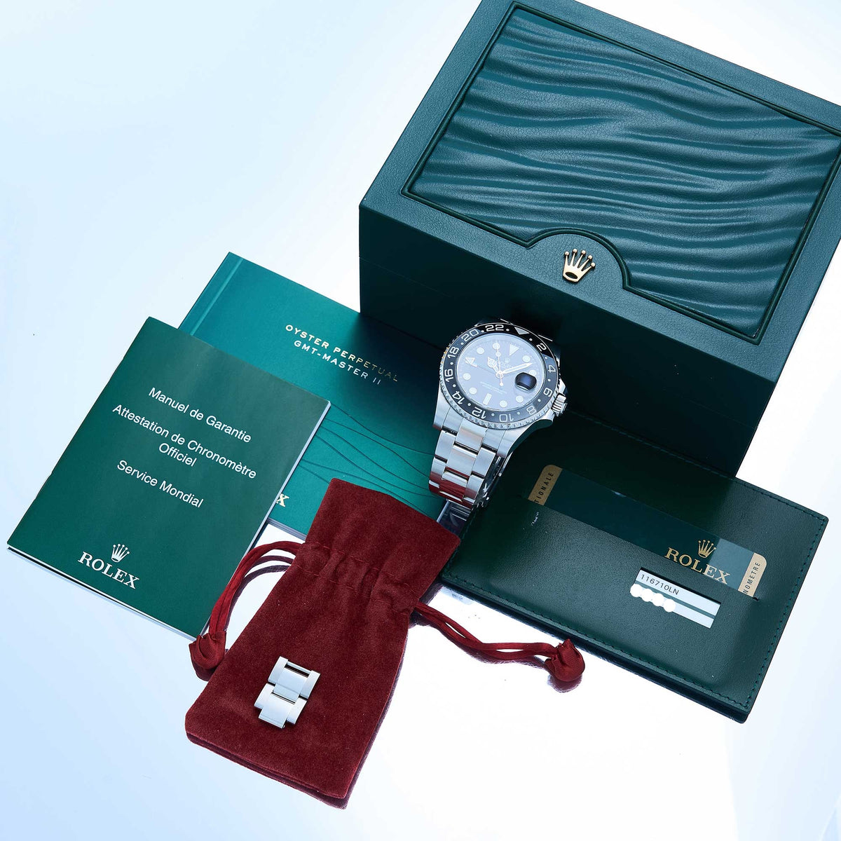 Rolex GMT-Master II Ref. 116710LN - "Very good" condition - German fullset - Purchasing invoice