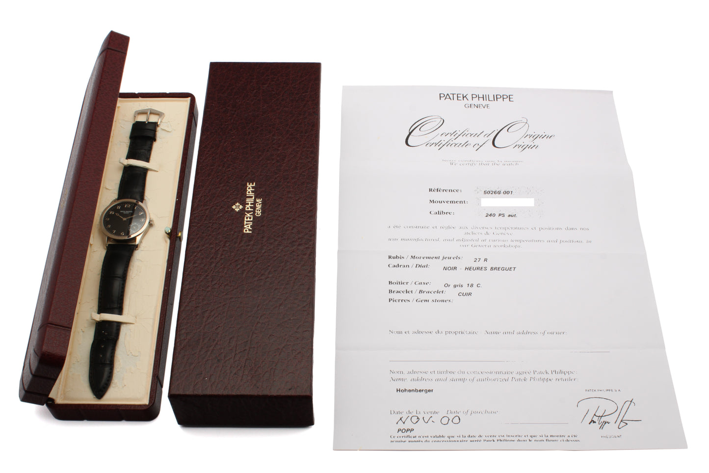 Patek Philippe Calatrava Ref. 5026 - "Very good" condition - Box + Copy of papers