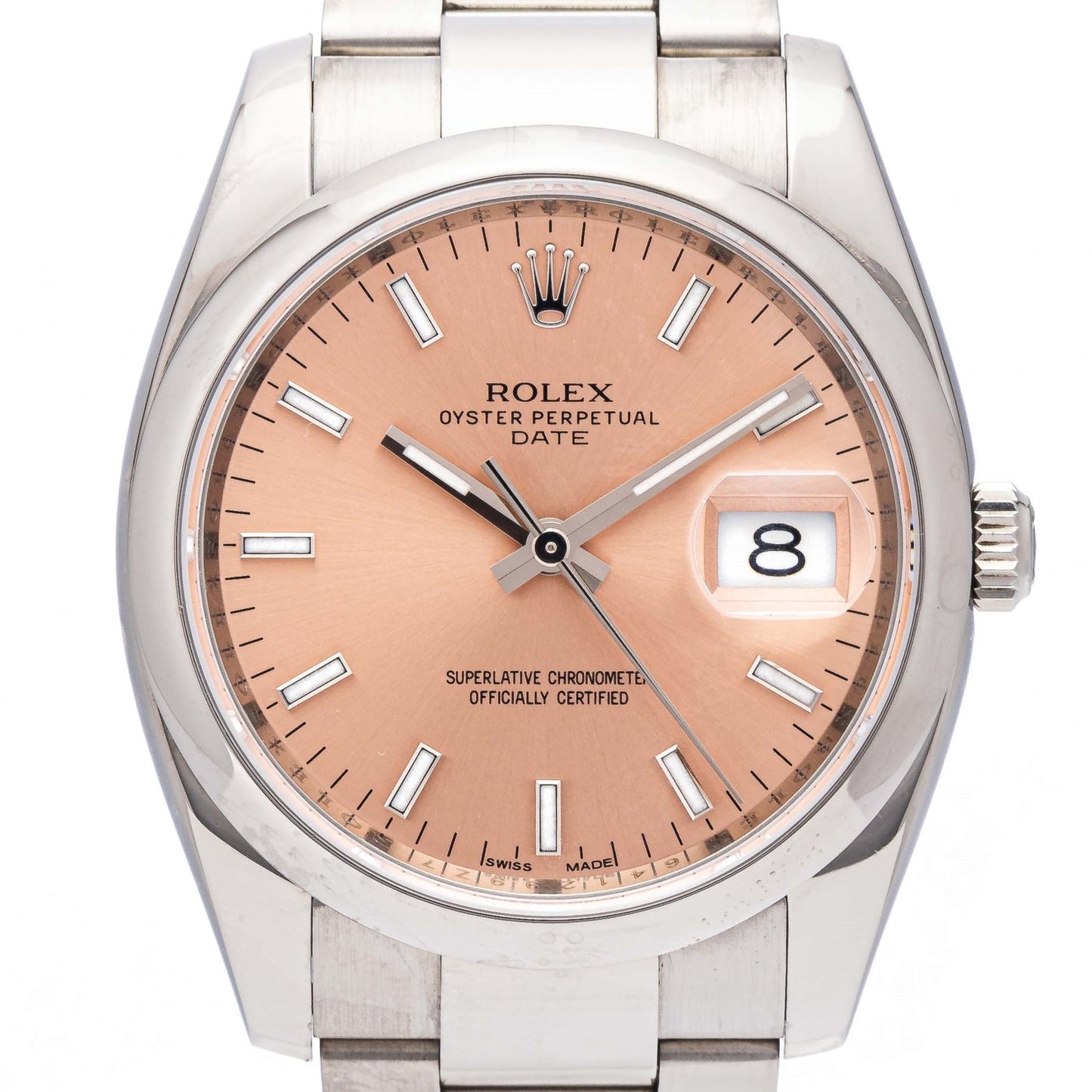 Rolex Oyster Perpetual Date 115200 rose dial