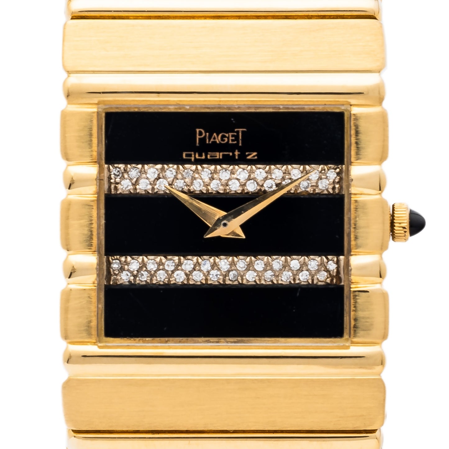 Piaget Polo Ref. 7131 - "Very good" condition - "Onyx" diamond dial - Very rare with crown at 3