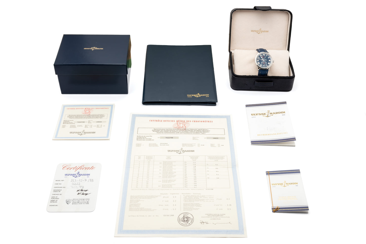 Ulysse Nardin Marine Chronometer Ref. 263-22 - Box + Papers - "Very good" condition