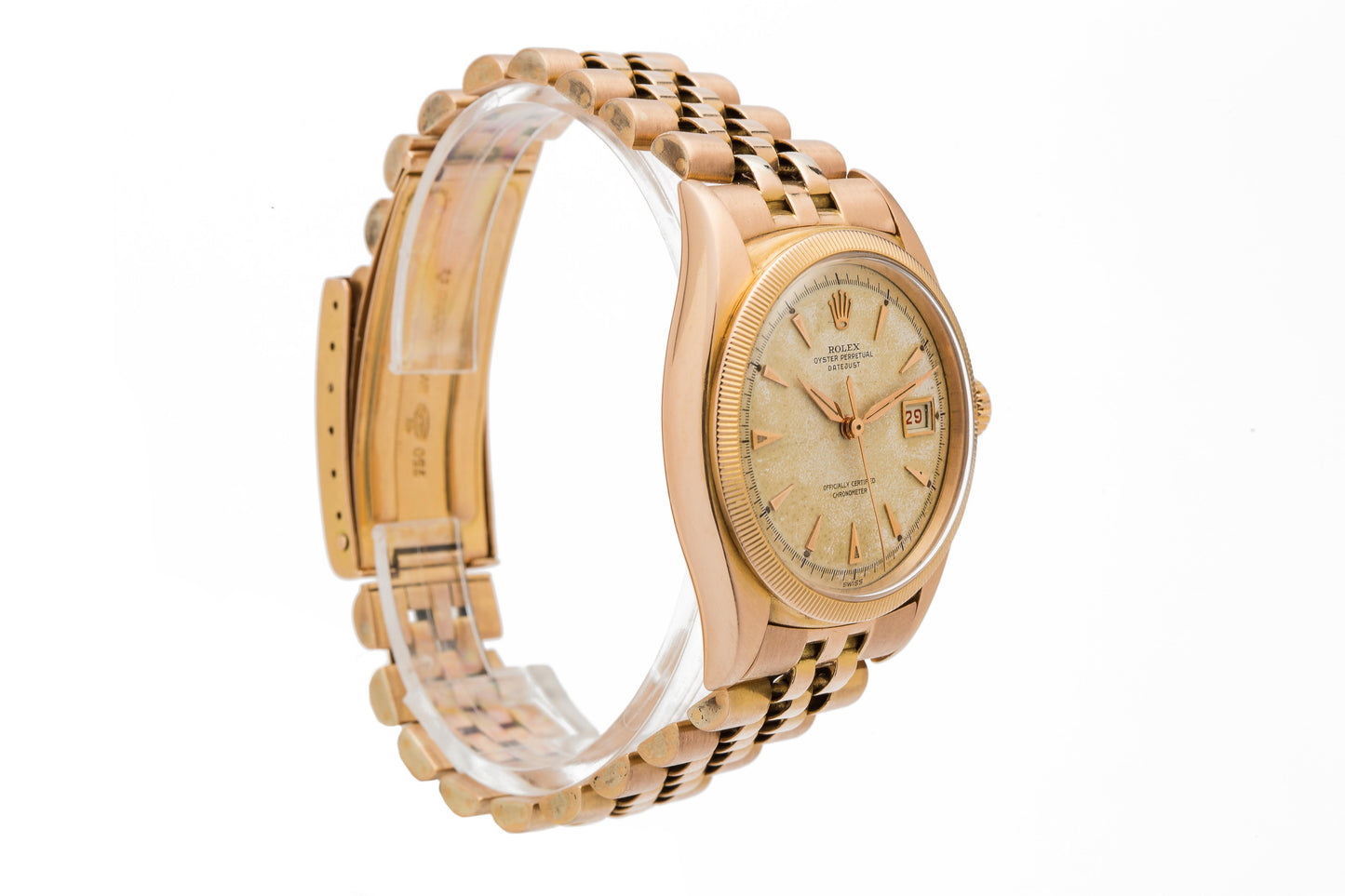 Rolex Datejust 6305  'Ovettone' Pink Gold BREVET